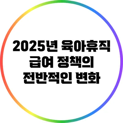 2025년 육아휴직 급여 정책의 전반적인 변화