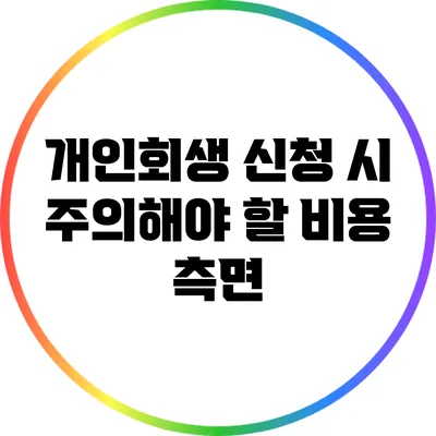 개인회생 신청 시 주의해야 할 비용 측면