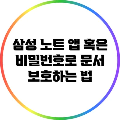 삼성 노트 앱 혹은 비밀번호로 문서 보호하는 법