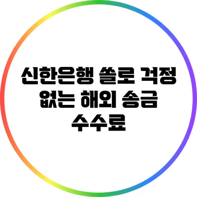 신한은행 쏠로 걱정 없는 해외 송금 수수료