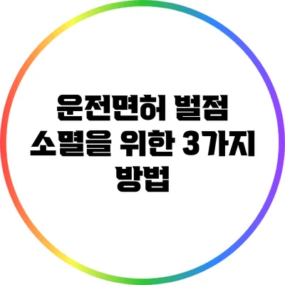 운전면허 벌점 소멸을 위한 3가지 방법