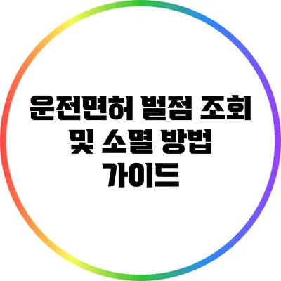 운전면허 벌점 조회 및 소멸 방법 가이드