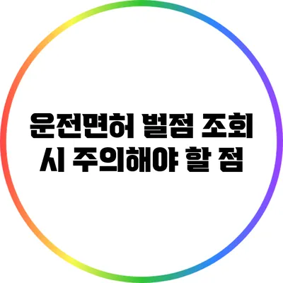 운전면허 벌점 조회 시 주의해야 할 점