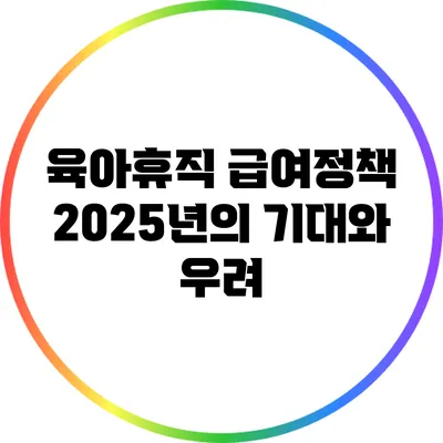 육아휴직 급여정책: 2025년의 기대와 우려