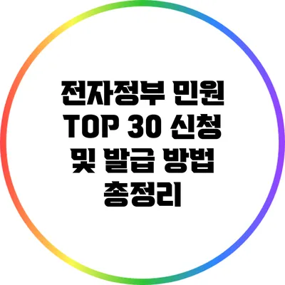 전자정부 민원 TOP 30: 신청 및 발급 방법 총정리