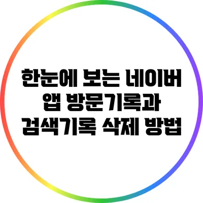 한눈에 보는 네이버 앱 방문기록과 검색기록 삭제 방법