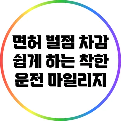 면허 벌점 차감 쉽게 하는 착한 운전 마일리지