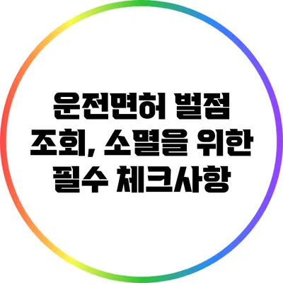 운전면허 벌점 조회, 소멸을 위한 필수 체크사항