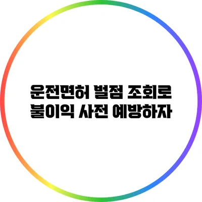 운전면허 벌점 조회로 불이익 사전 예방하자