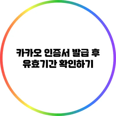 카카오 인증서 발급 후 유효기간 확인하기