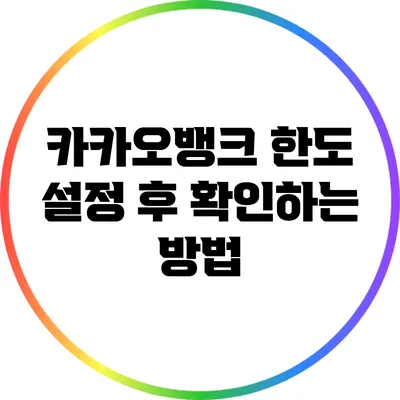 카카오뱅크 한도 설정 후 확인하는 방법