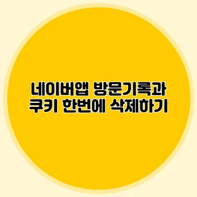 네이버앱 방문기록과 쿠키 한번에 삭제하기