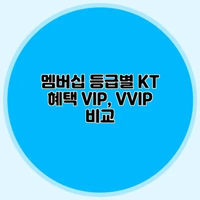 멤버십 등급별 KT 혜택 VIP, VVIP 비교