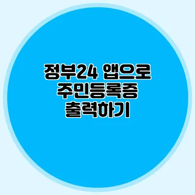 정부24 앱으로 주민등록증 출력하기