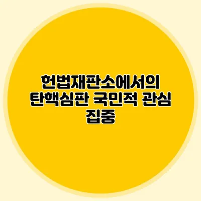 헌법재판소에서의 탄핵심판 국민적 관심 집중